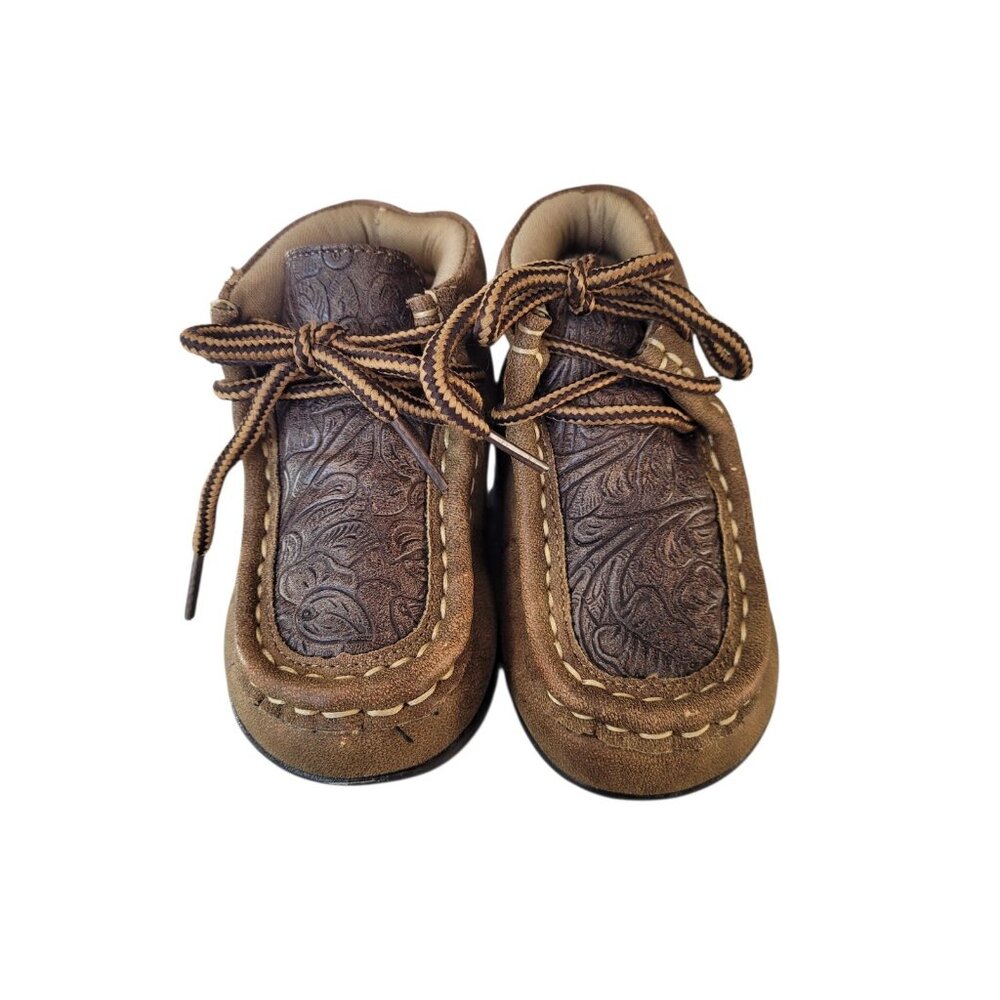 DBL Barrel Toddlers Boy's Shoes Size 4 Soft Chukka Embossed Inlay - Picture 3 of 15